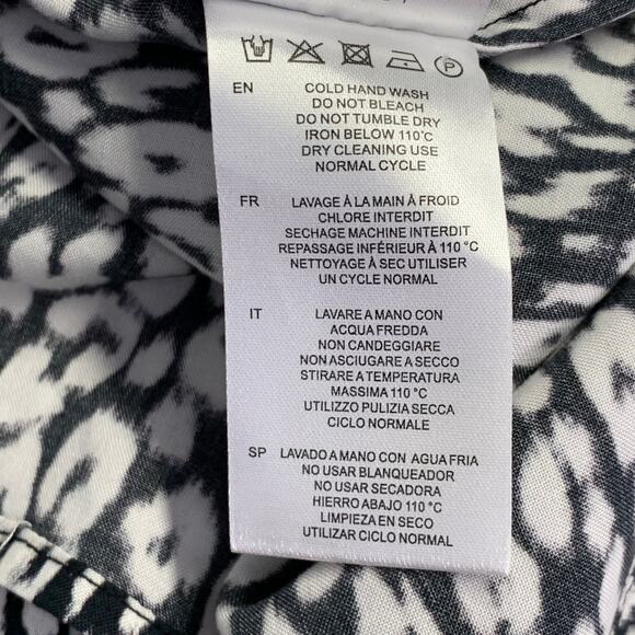 IRO Size 4 Black White Rayon Animal Print Two Pockets Shirt - Picture 8 of 8